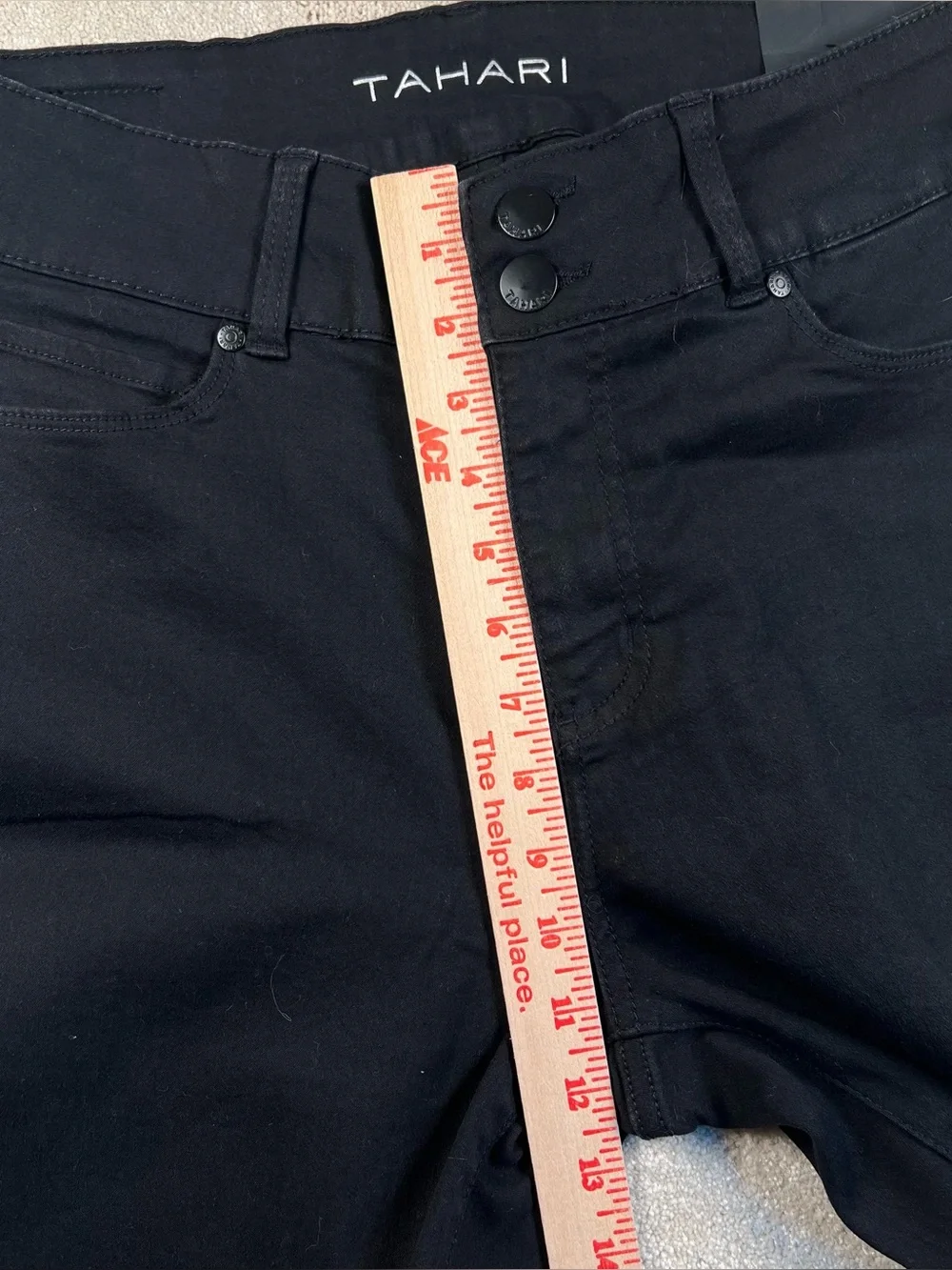Tahari Skinny Leg Pants Black Charlotte Double Button New Casual Women's 16W